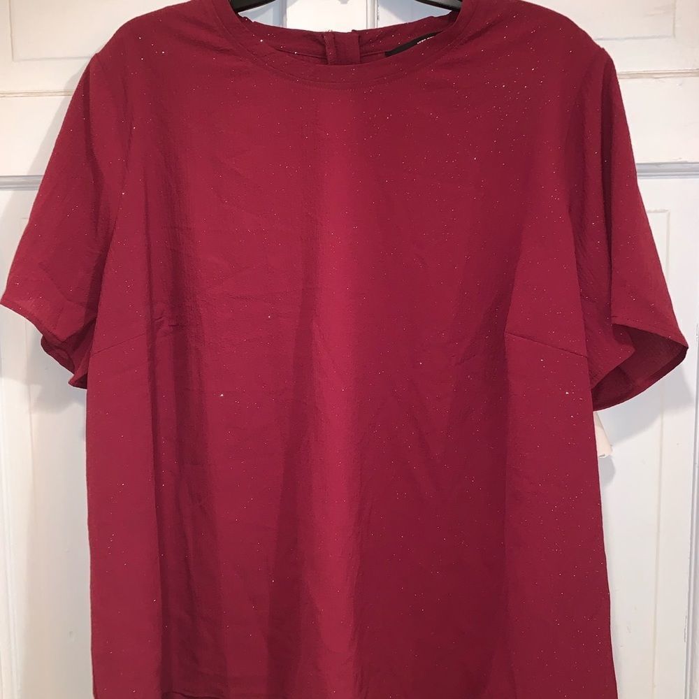 Vero Moda Wine Sparkle Top Sz 3X - Picture 2 of 7